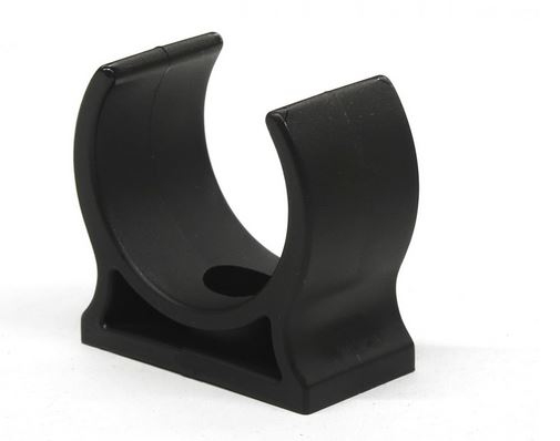 Pince à ressort en plastique K6 noir, avec trou M4