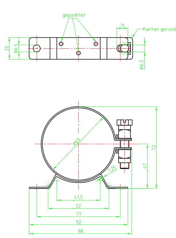 Support acier galvanisé H4 (séries30/31/32/35)