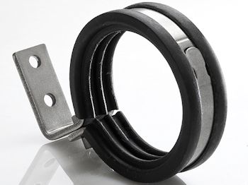 Support H12 avec manchette. Manchette en caoutchouc (noir)